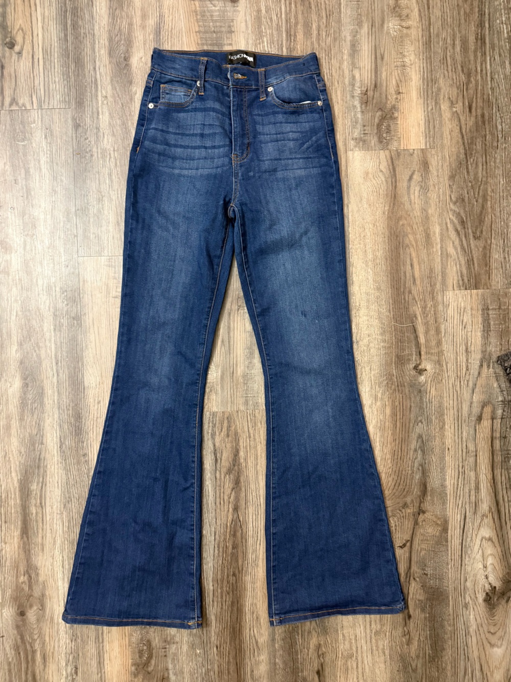 Fashion Nova Women's Dark Blue Flare Jeans